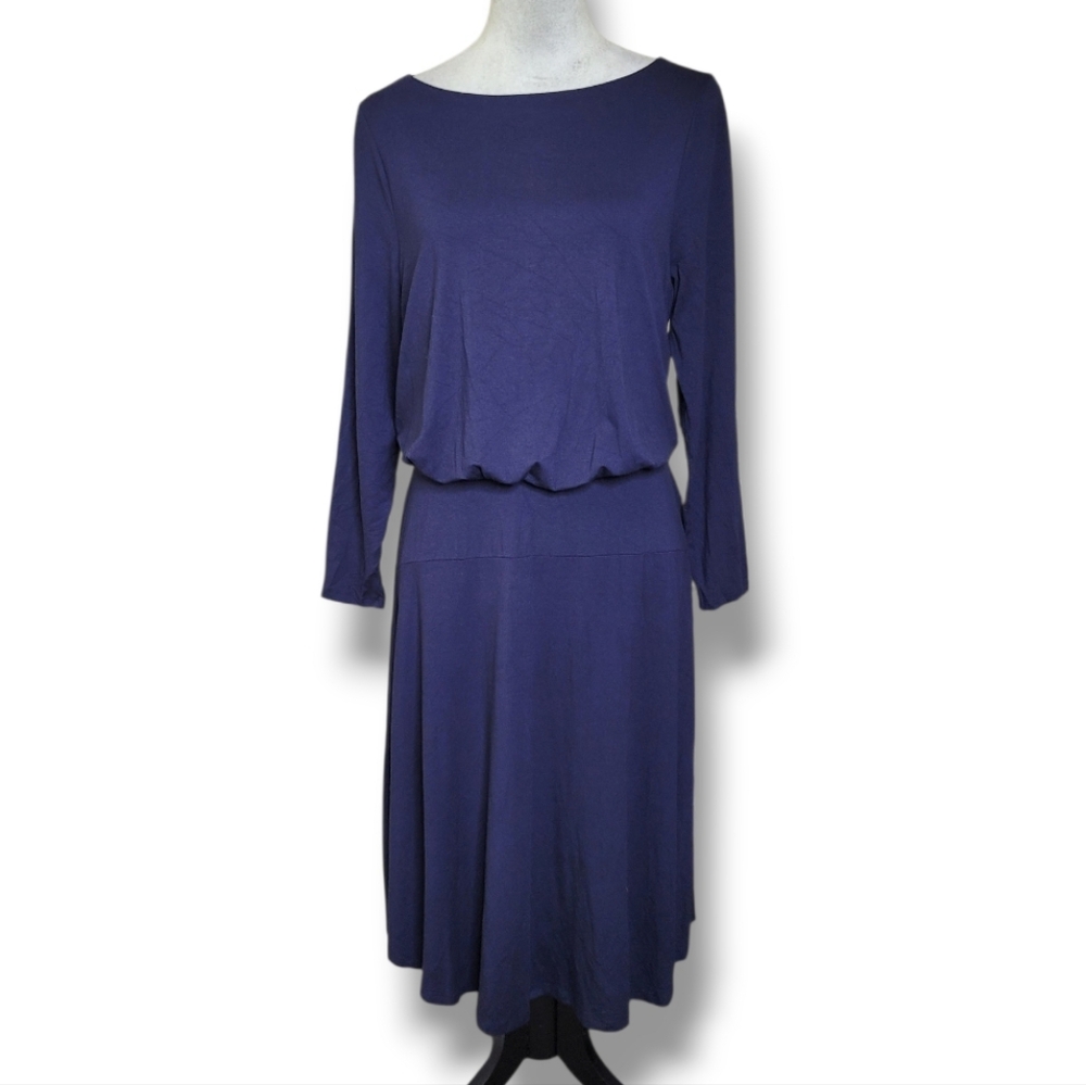 Boden Long Sleeve Jersey Knit Midi Dress Size 10L